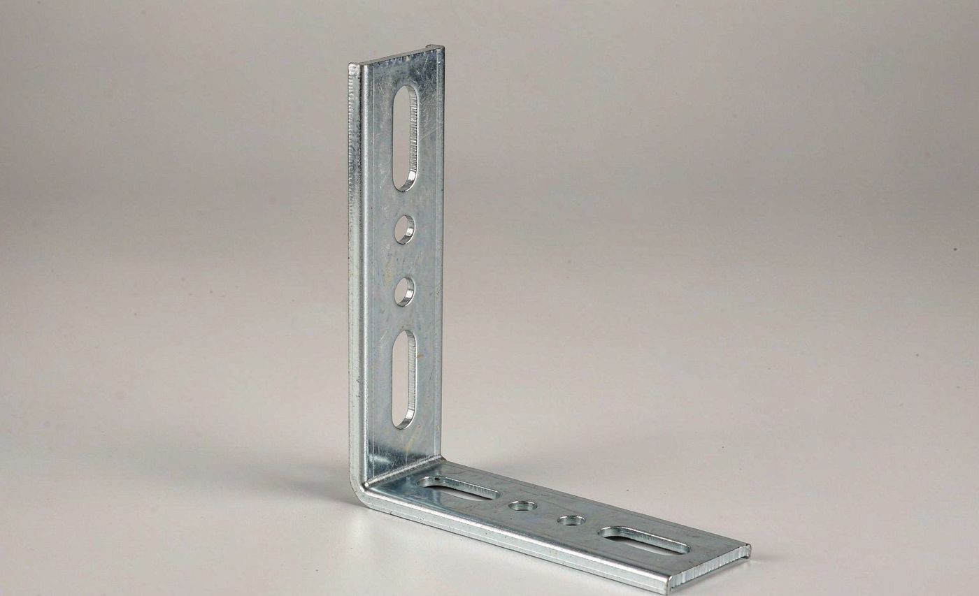 Square steel flange base plate with pre-drilled anchor bolt holes for column foundations